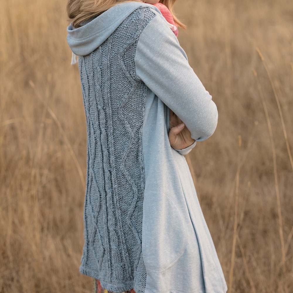 Evy’s Tree Lisa Sweater Hoodie ICE BLUE sz XS